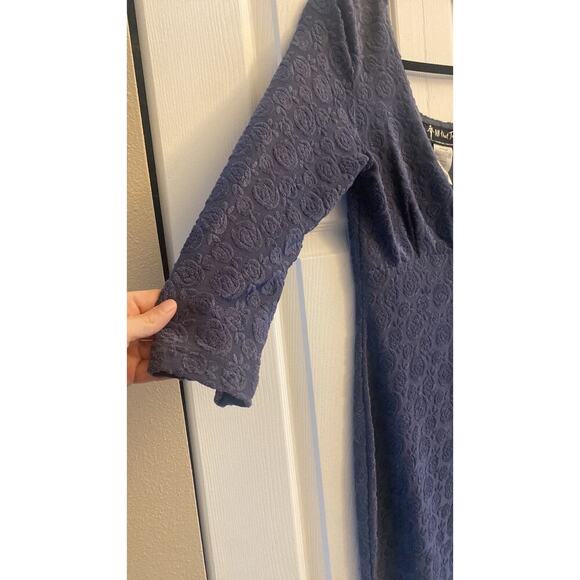 All That Jazz Womens'‎ Large Blue Floral Brocade Velvet Burnout Y2K Dress - Picture 4 of 5